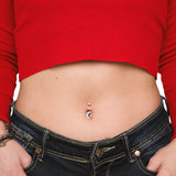 Piercing ombelico luna in argento