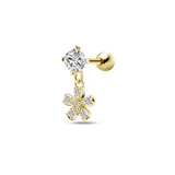 Piercing orecchio fiore pendente in oro