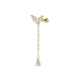 Piercing orecchio loto pendente in oro