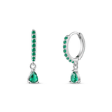 Orecchini goccia verde in argento