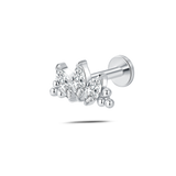 Piercing orecchio/naso/bocca loto di ghiaccio bianco in argento