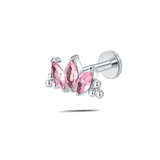 Piercing orecchio/naso/bocca loto di ghiaccio rosa in argento