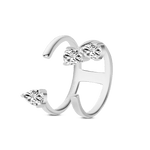 Anello con tre diamanti taglio a goccia in argento - NovaNavel