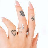 Anello con tre diamanti taglio a goccia in argento - NovaNavel