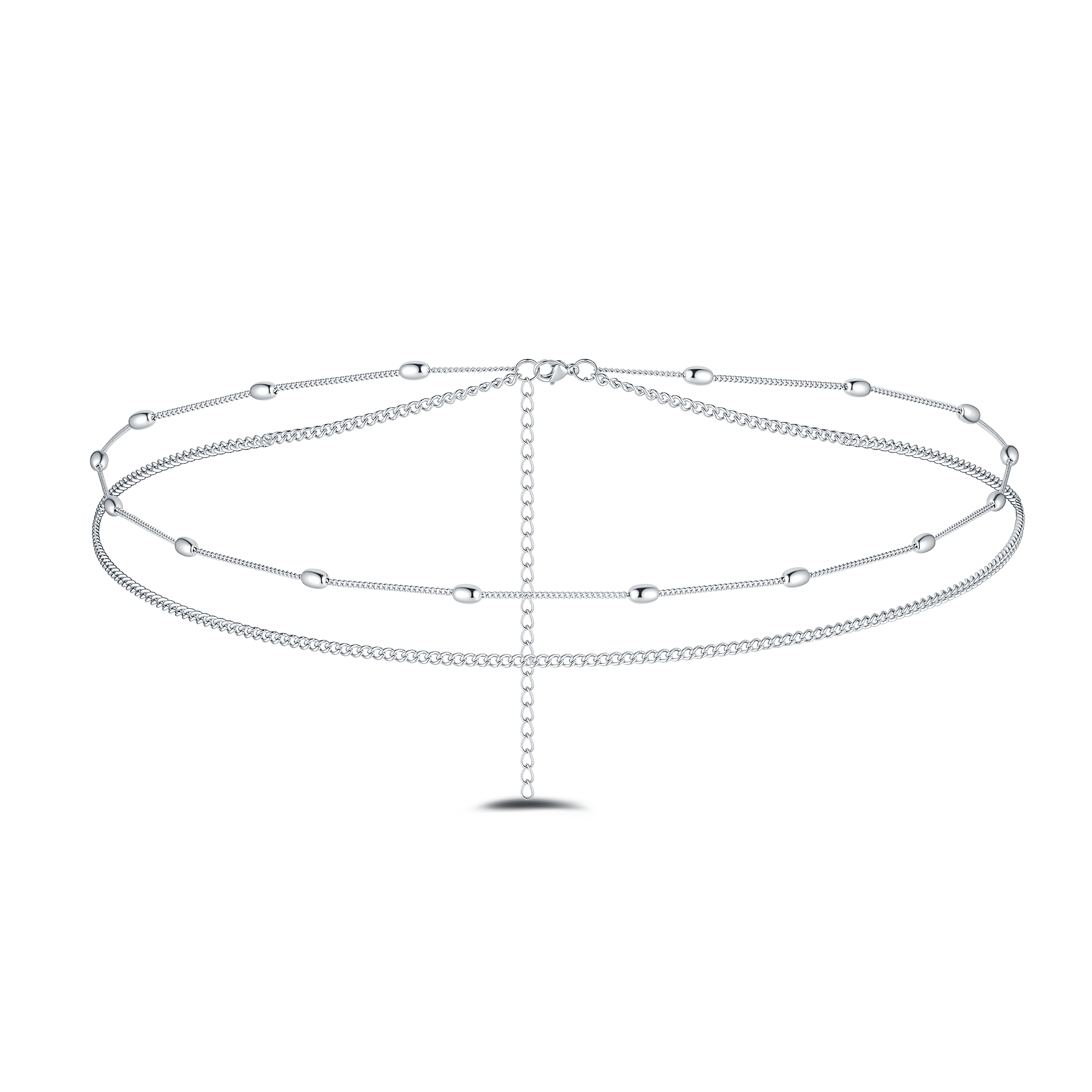 Catena corpo perlé in argento - NovaNavel®