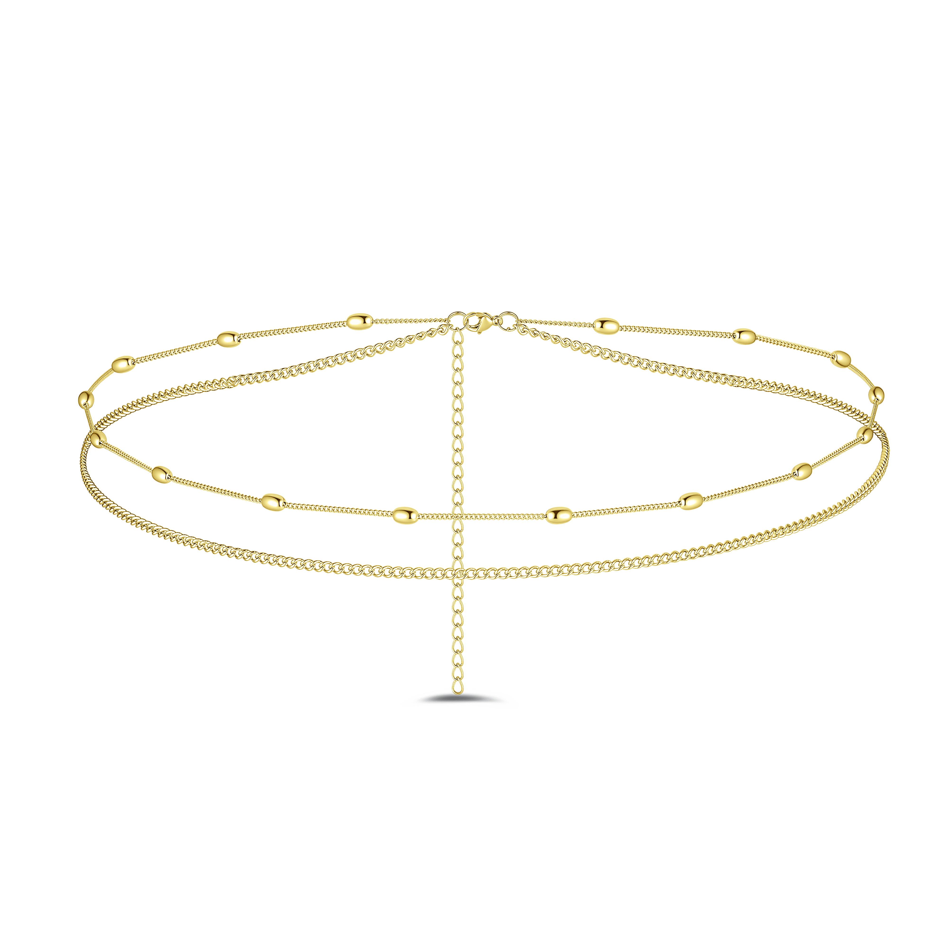 Catena corpo perlé in oro - NovaNavel®