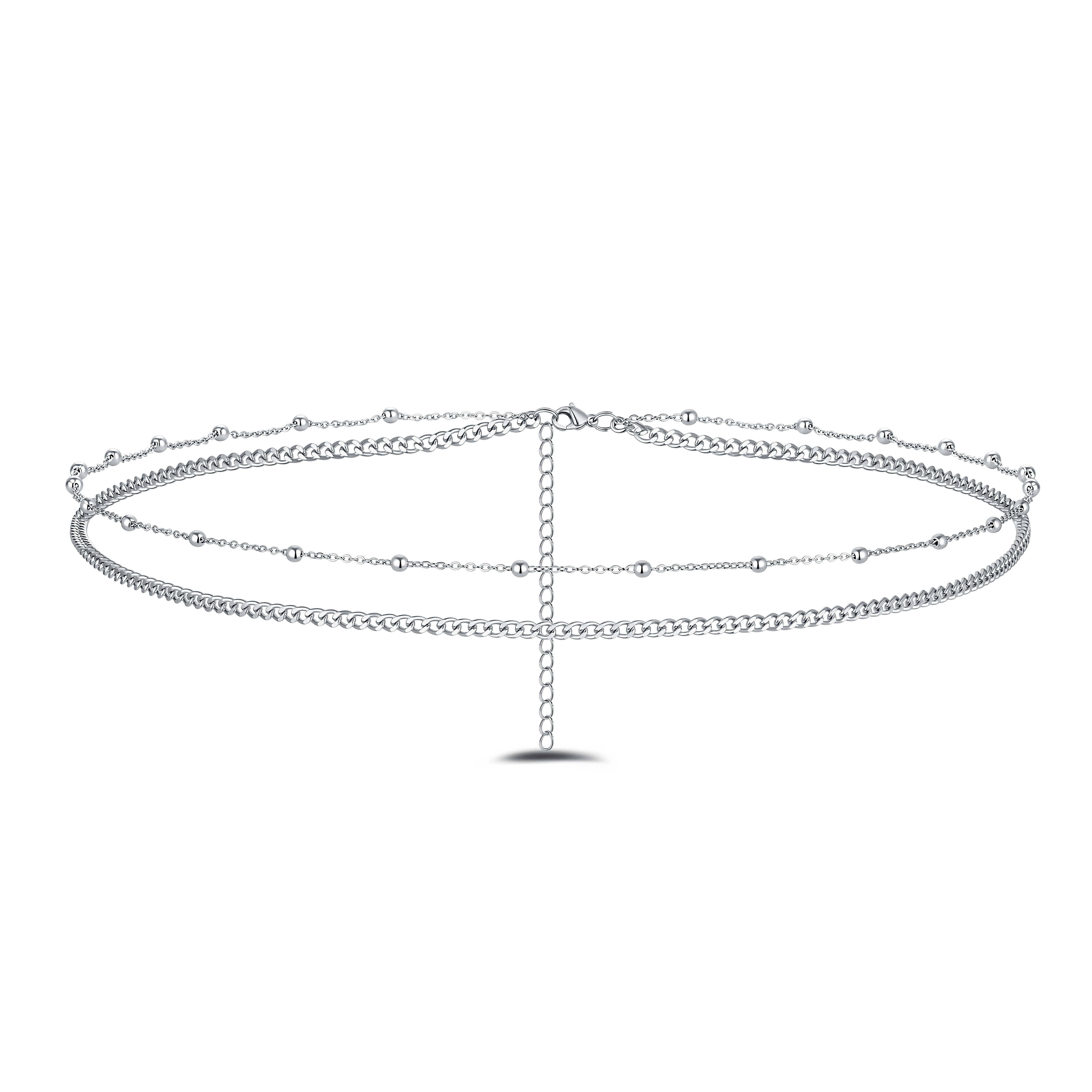 Catena corpo sfere in argento - NovaNavel®