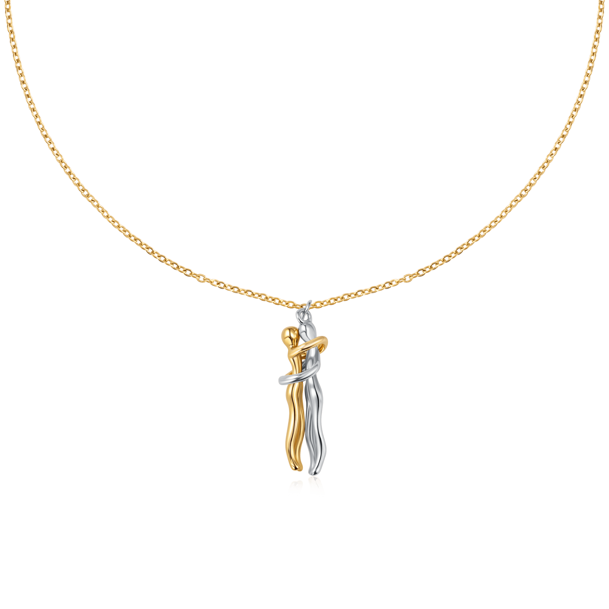 Collana abbraccio in oro e argento - NovaNavel