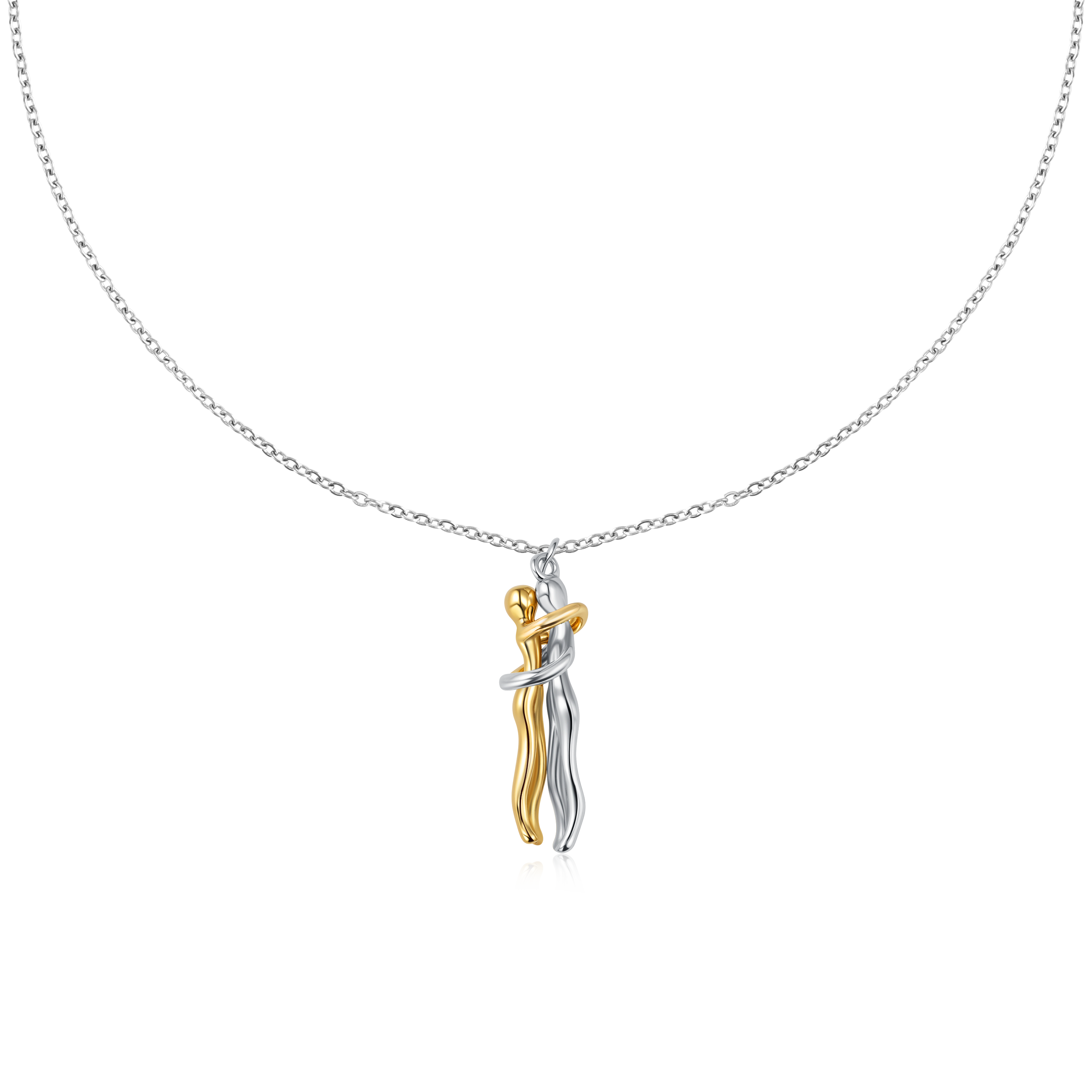Collana abbraccio in oro e argento - NovaNavel