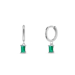 Orecchini baguette verde in argento - NovaNavel