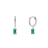 Orecchini baguette verde in argento - NovaNavel