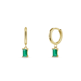 Orecchini baguette verde in oro - NovaNavel