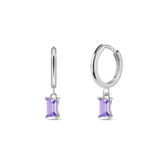 Orecchini baguette viola in argento - NovaNavel