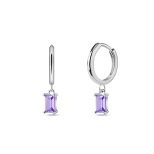 Orecchini baguette viola in argento - NovaNavel