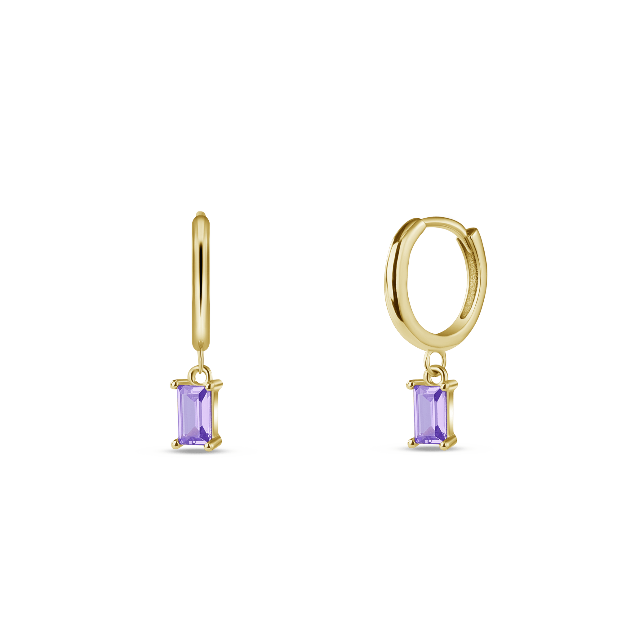 Orecchini baguette viola in oro - NovaNavel