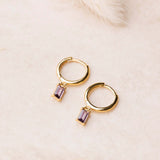 Orecchini baguette viola in oro - NovaNavel