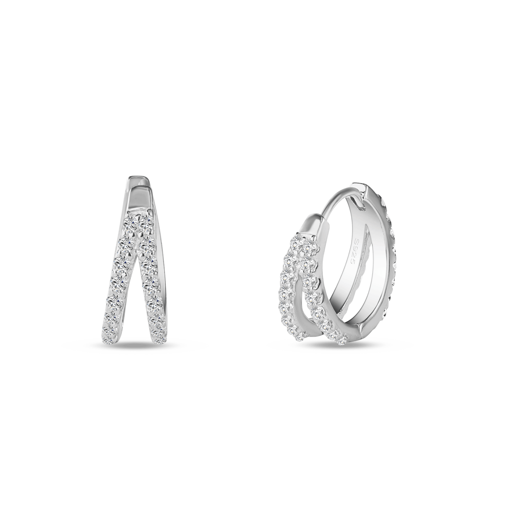 Orecchini double bright in argento - NovaNavel