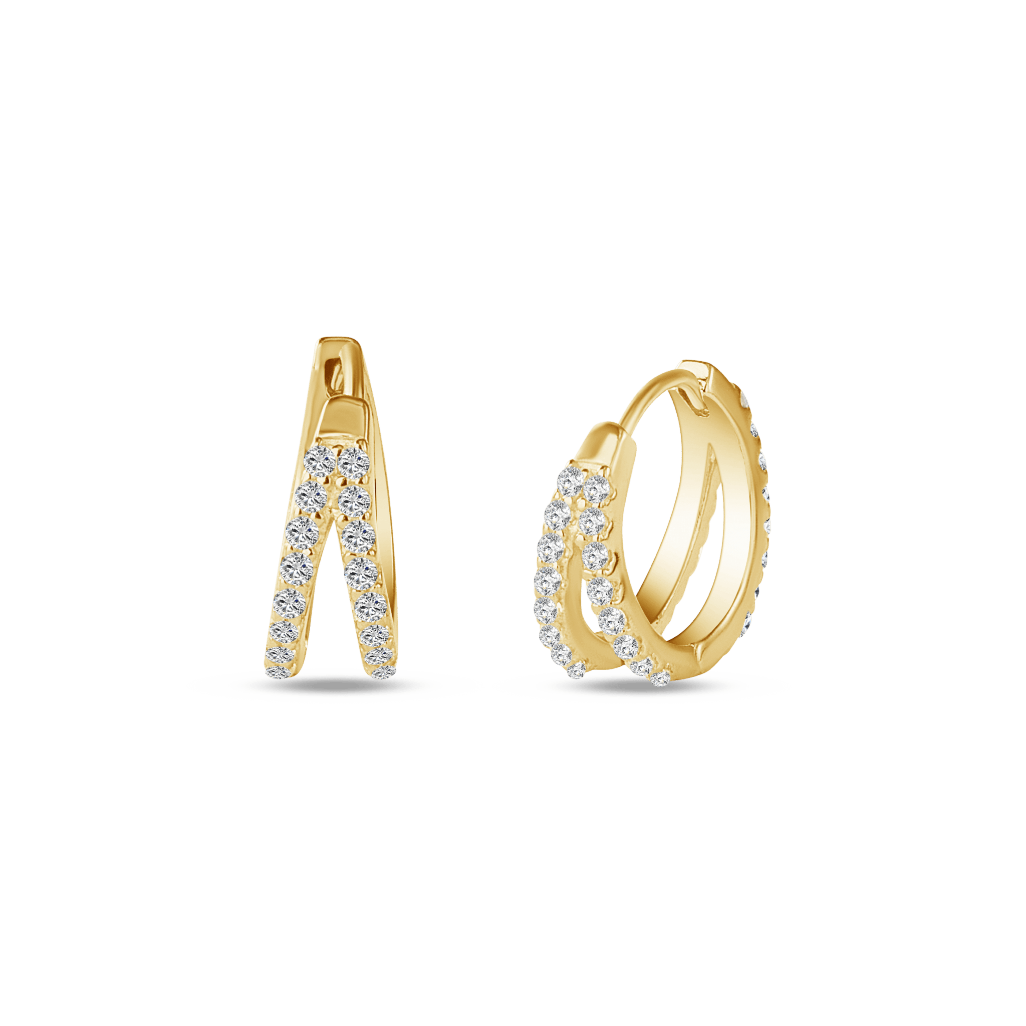 Orecchini double bright in oro - NovaNavel