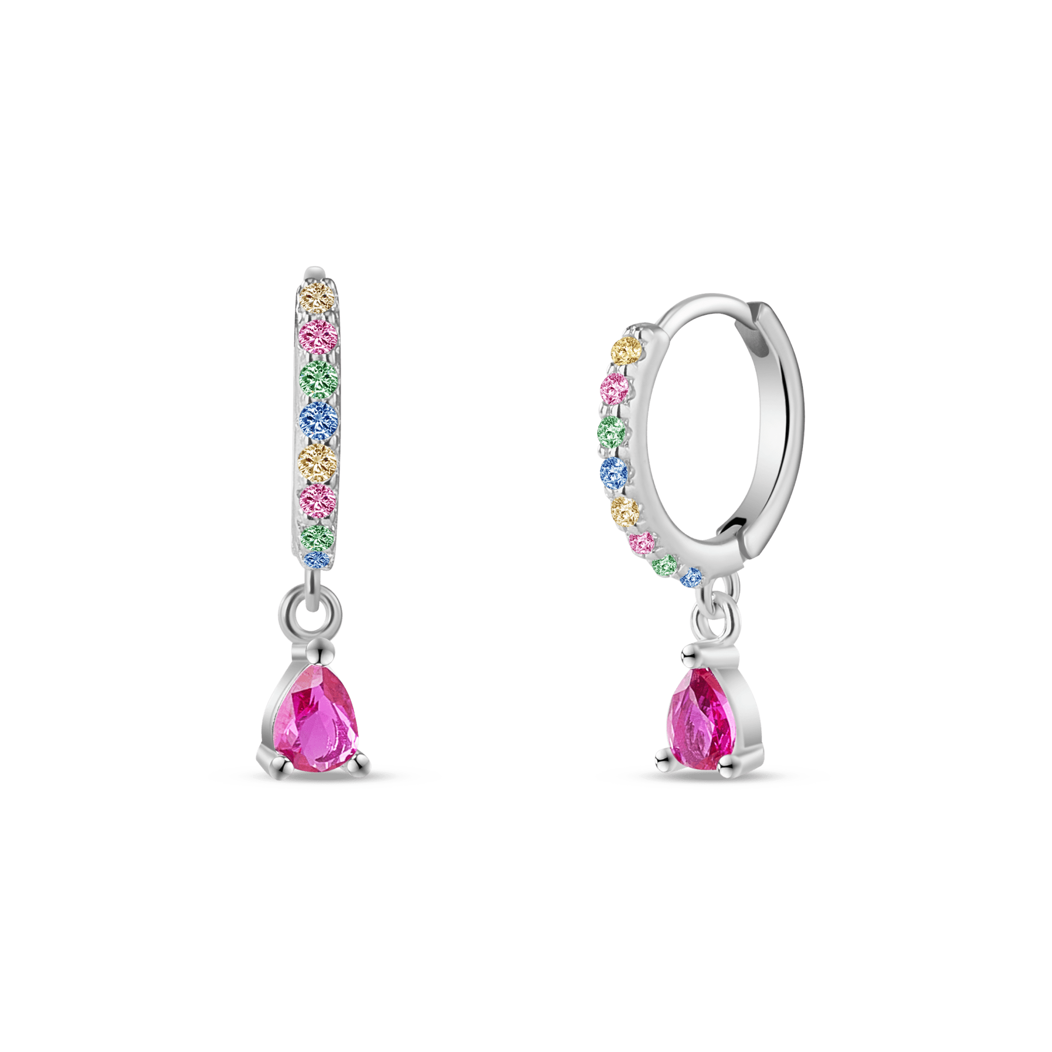 Orecchini goccia arcobaleno in argento - NovaNavel