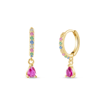 Orecchini goccia arcobaleno in oro - NovaNavel