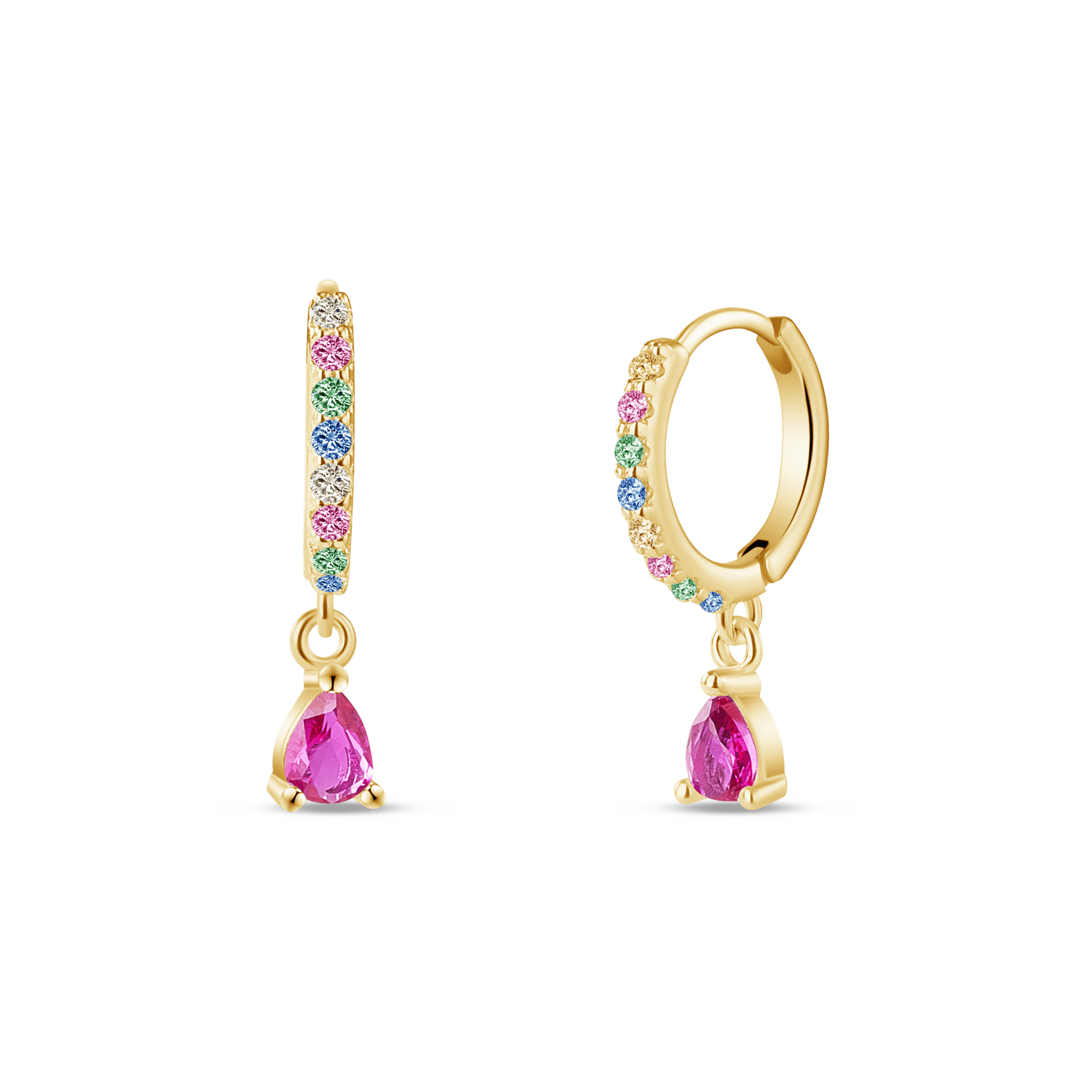 Orecchini goccia arcobaleno in oro - NovaNavel