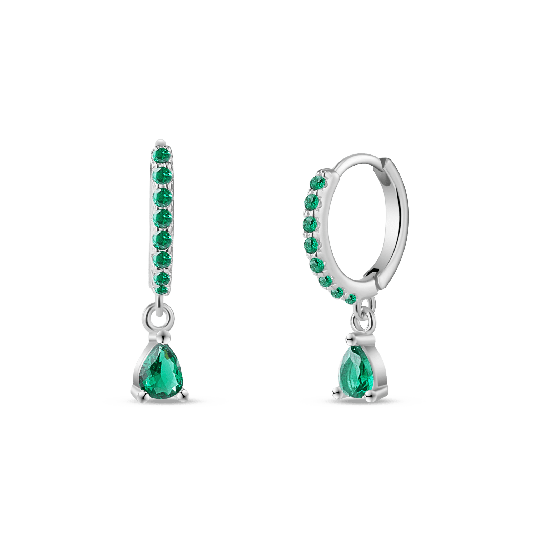 Orecchini goccia verde in argento - NovaNavel