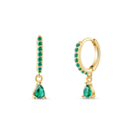 Orecchini goccia verde in oro - NovaNavel
