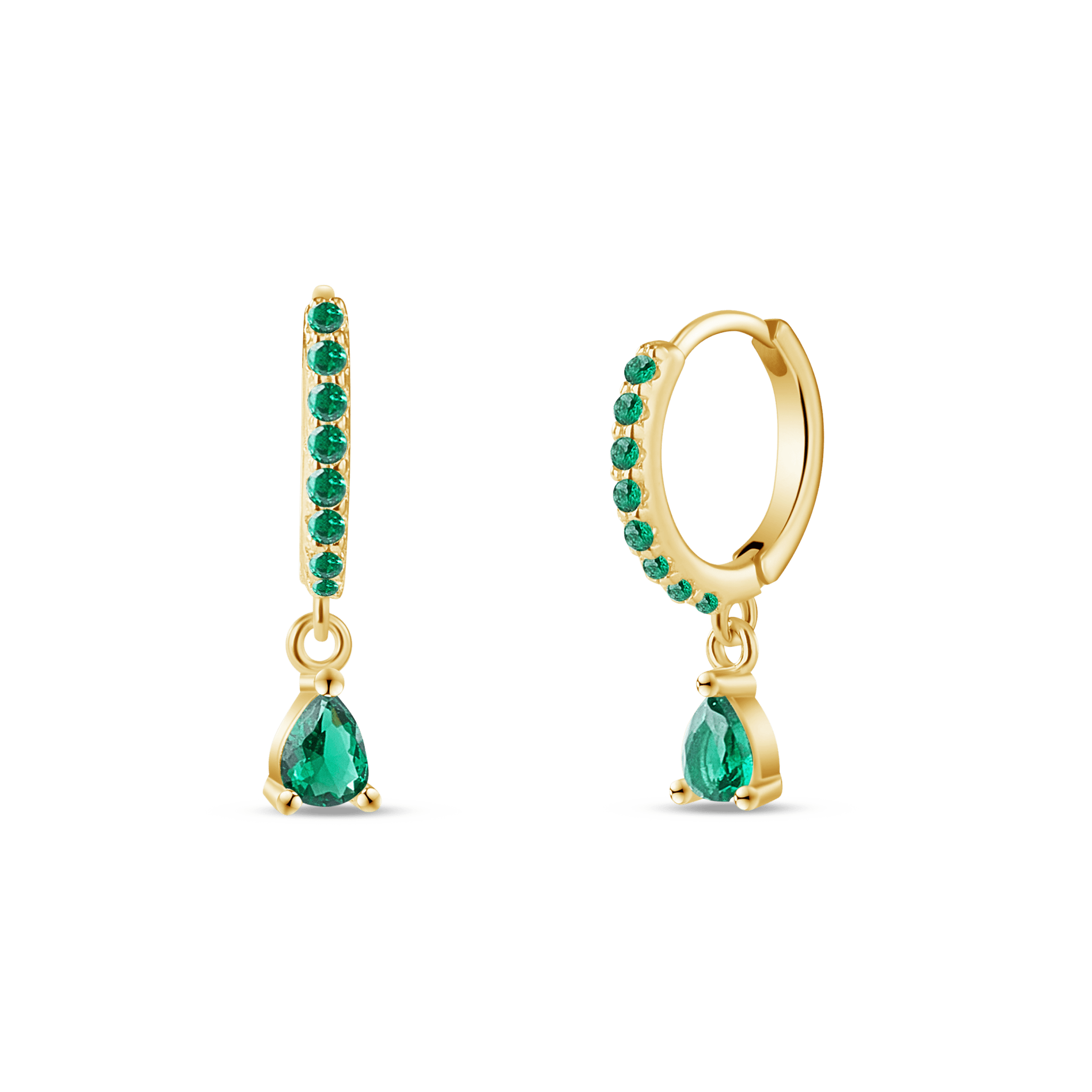 Orecchini goccia verde in oro - NovaNavel