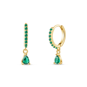 Orecchini goccia verde in oro - NovaNavel