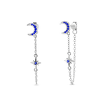 Orecchini luna con cometa in argento - NovaNavel