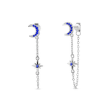 Orecchini luna con cometa in argento - NovaNavel