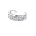 Orecchino ear cuff aura bianco in argento - NovaNavel