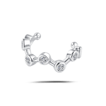 Orecchino ear cuff costellazione bianca in argento - NovaNavel