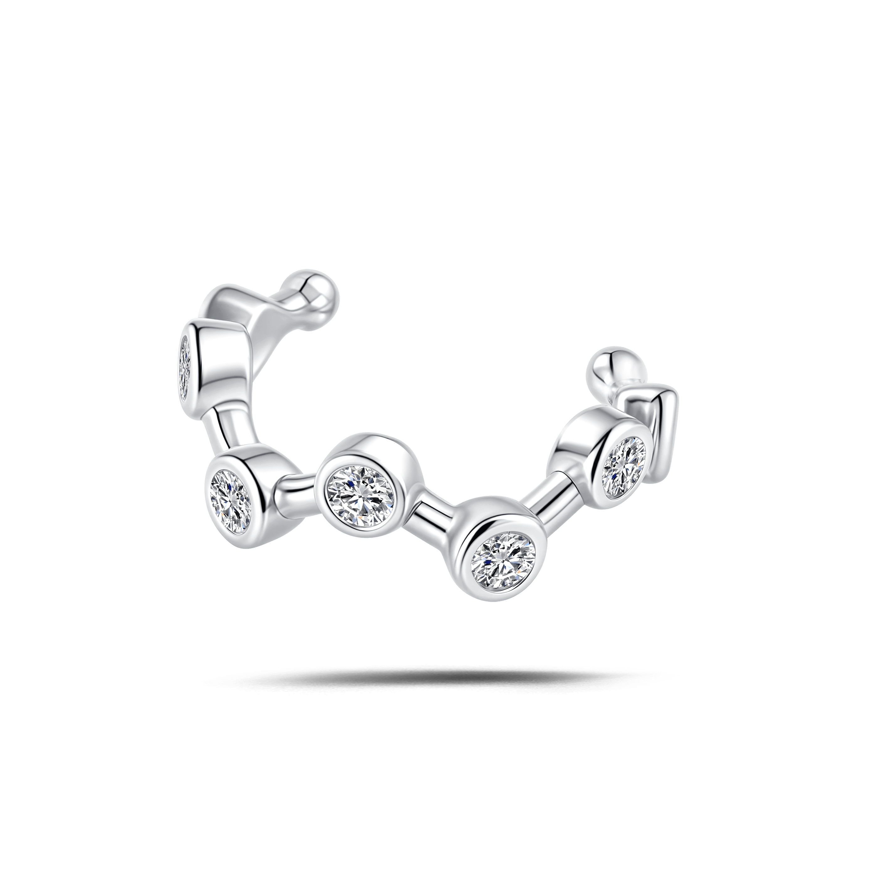 Orecchino ear cuff costellazione bianca in argento - NovaNavel