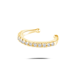 Orecchino ear cuff crystal bianco in oro - NovaNavel