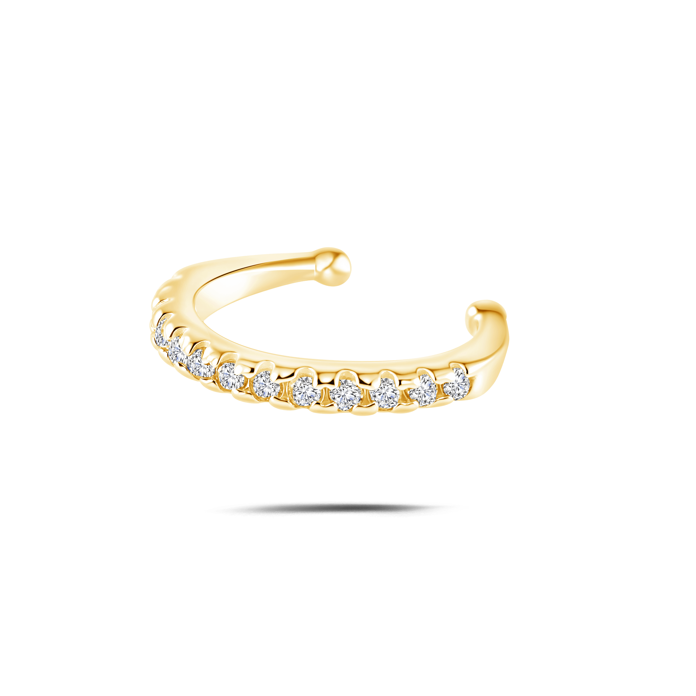 Orecchino ear cuff crystal bianco in oro - NovaNavel