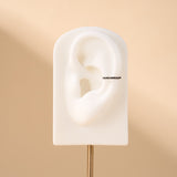 Orecchino ear cuff crystal nero in argento - NovaNavel