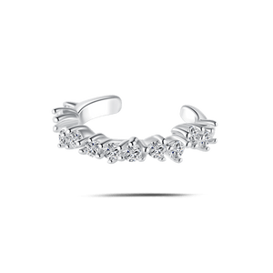 Orecchino ear cuff flash bianco in argento - NovaNavel