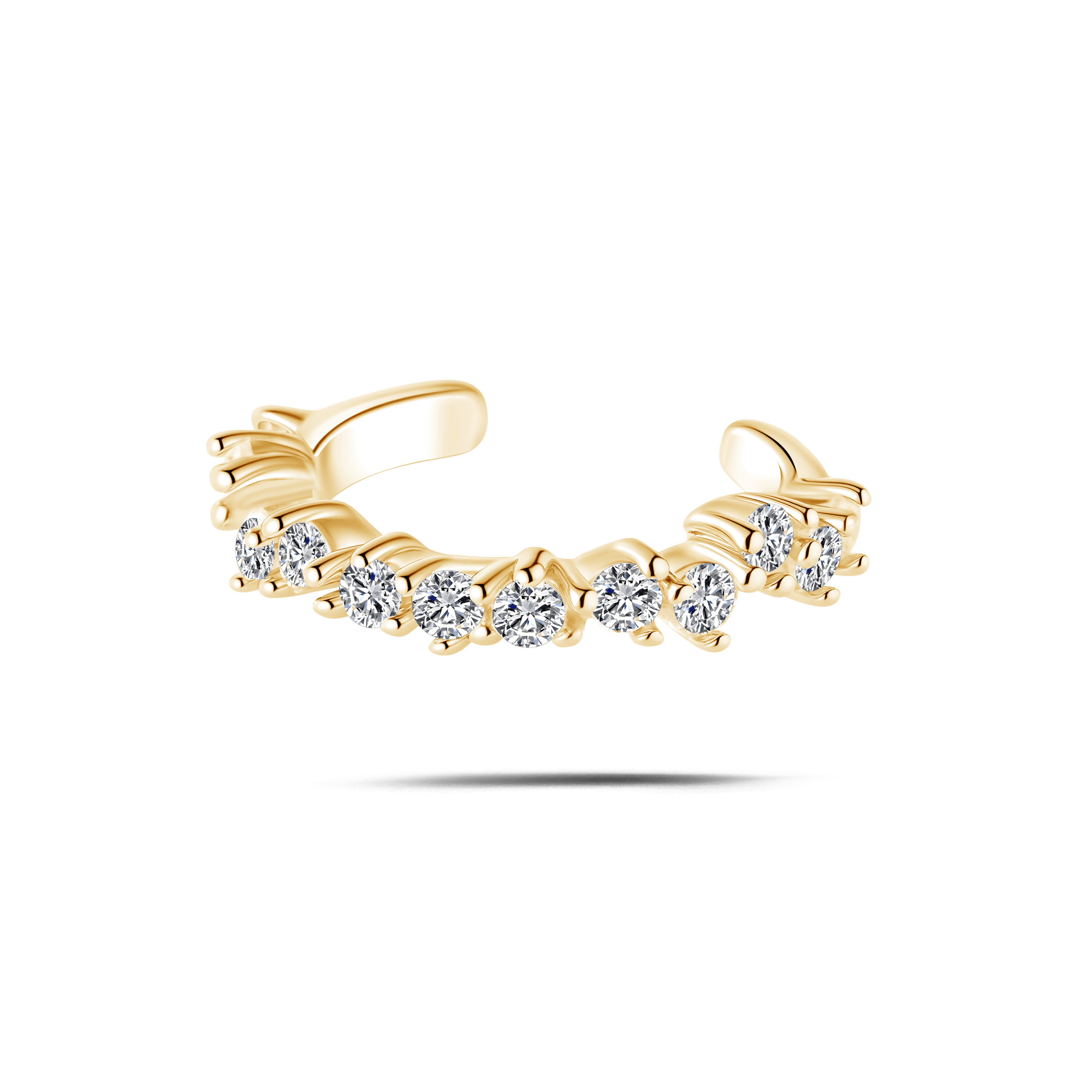 Orecchino ear cuff flash bianco in oro - NovaNavel