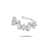 Orecchino ear cuff ice bianco in argento - NovaNavel