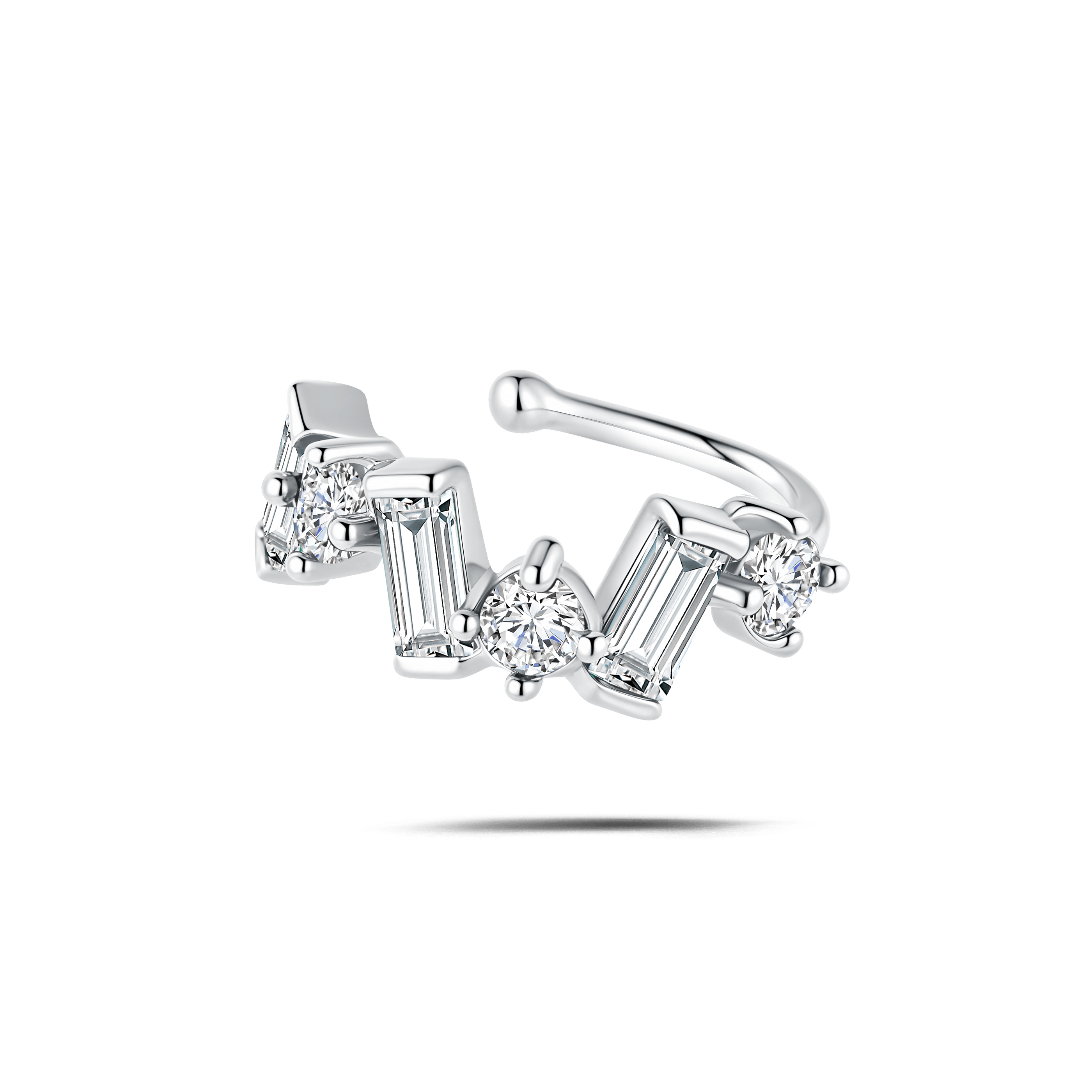 Orecchino ear cuff ice bianco in argento - NovaNavel