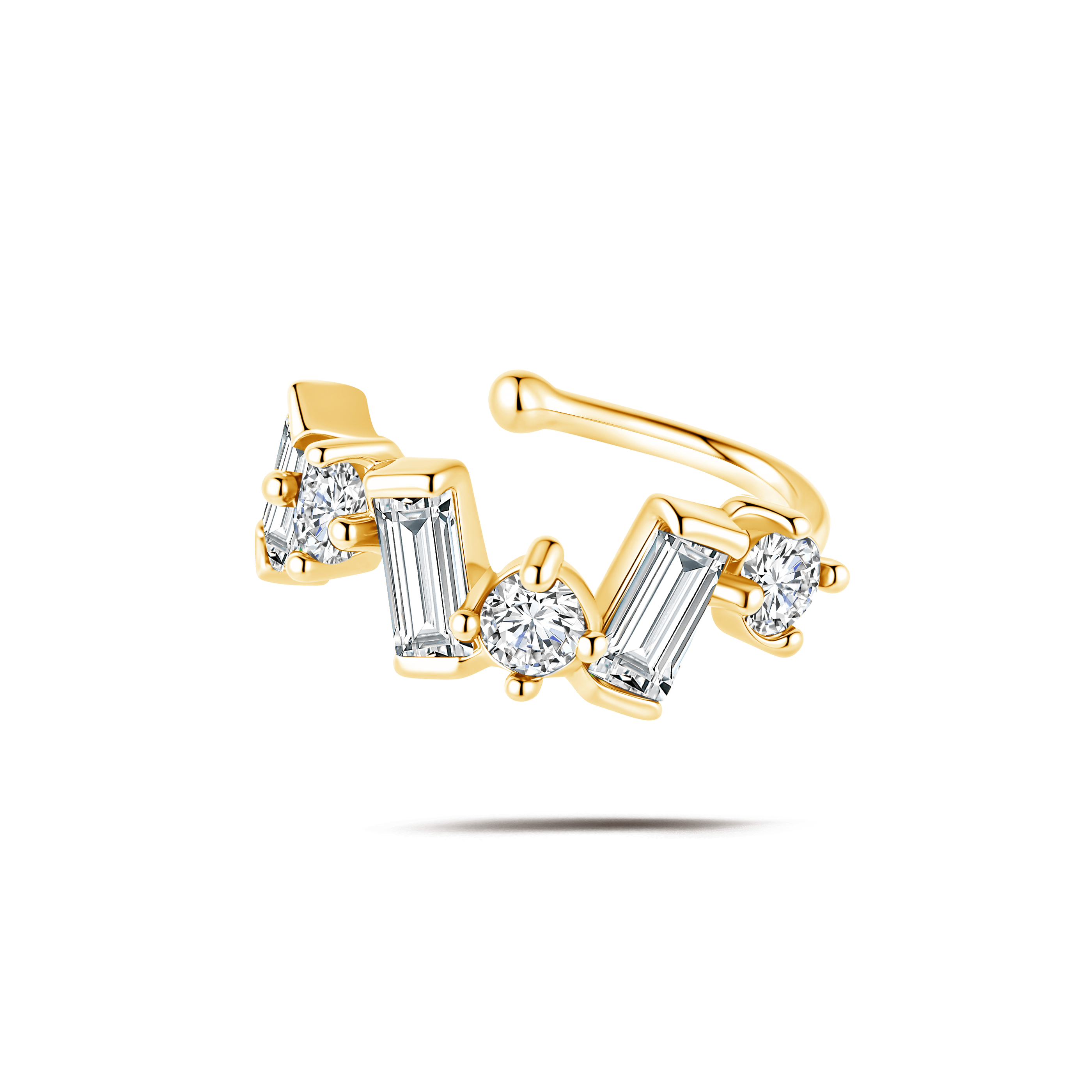 Orecchino ear cuff ice bianco in oro - NovaNavel