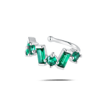 Orecchino ear cuff ice verde in argento - NovaNavel