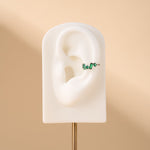 Orecchino ear cuff ice verde in argento - NovaNavel