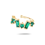 Orecchino ear cuff ice verde in oro - NovaNavel