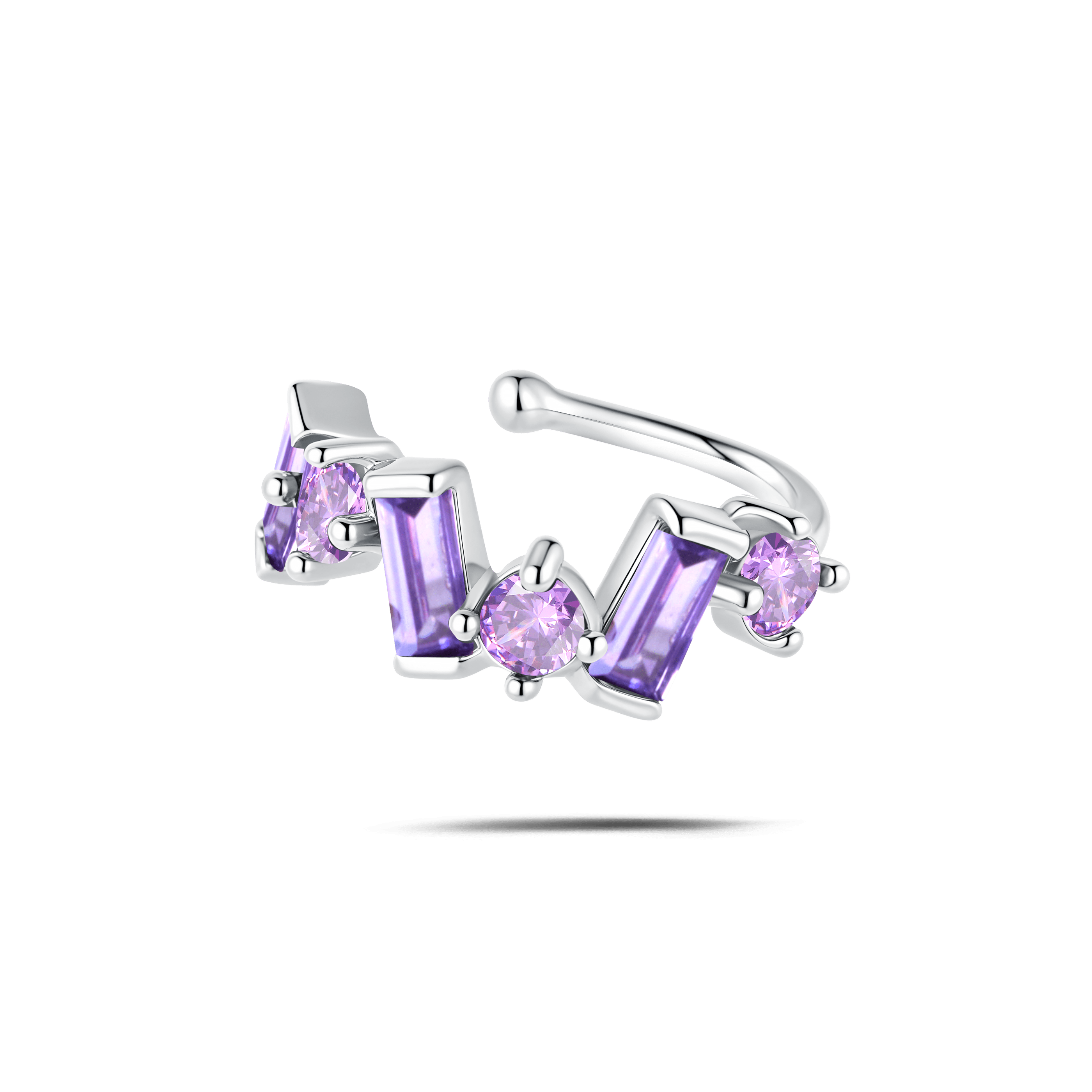 Orecchino ear cuff ice viola in argento - NovaNavel