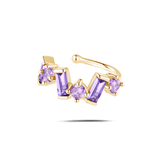 Orecchino ear cuff ice viola in oro - NovaNavel
