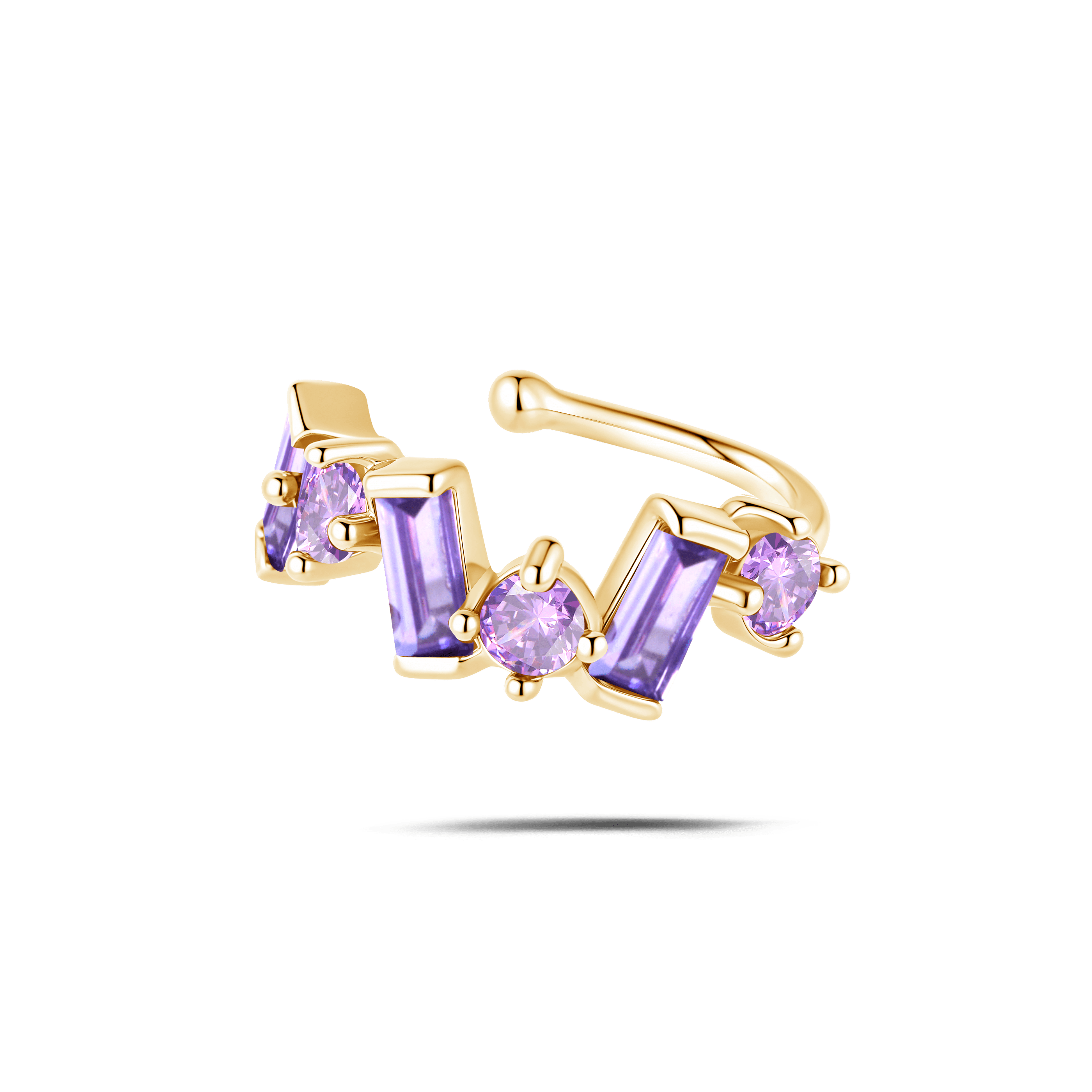 Orecchino ear cuff ice viola in oro - NovaNavel
