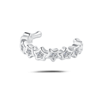 Orecchino ear cuff magic bianco in argento - NovaNavel