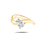 Orecchino ear cuff slim shine bianco in oro - NovaNavel